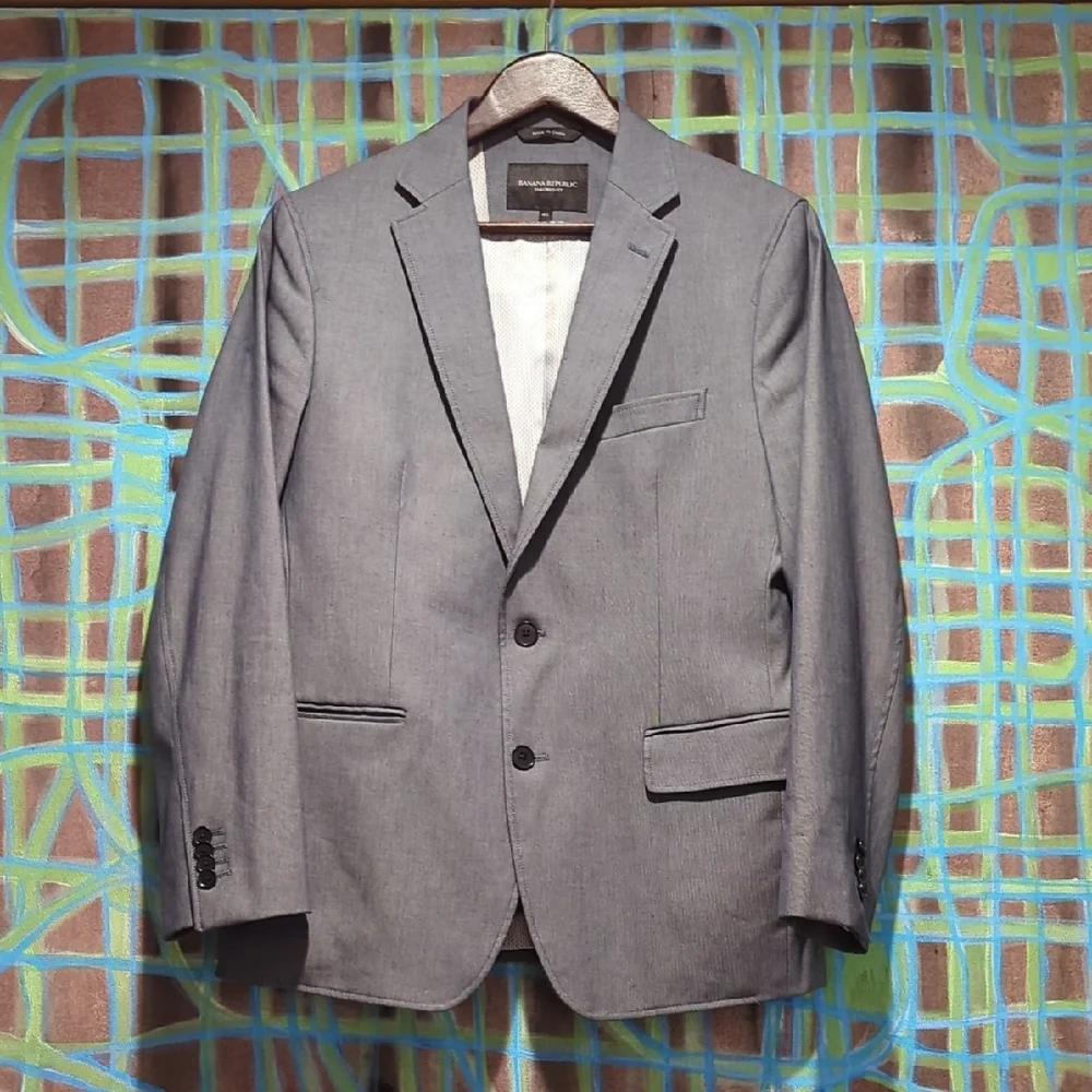 Banana Republic Men's Tailored Fit Blue/Gray Sport Coat 40S - Picture 1 of 11